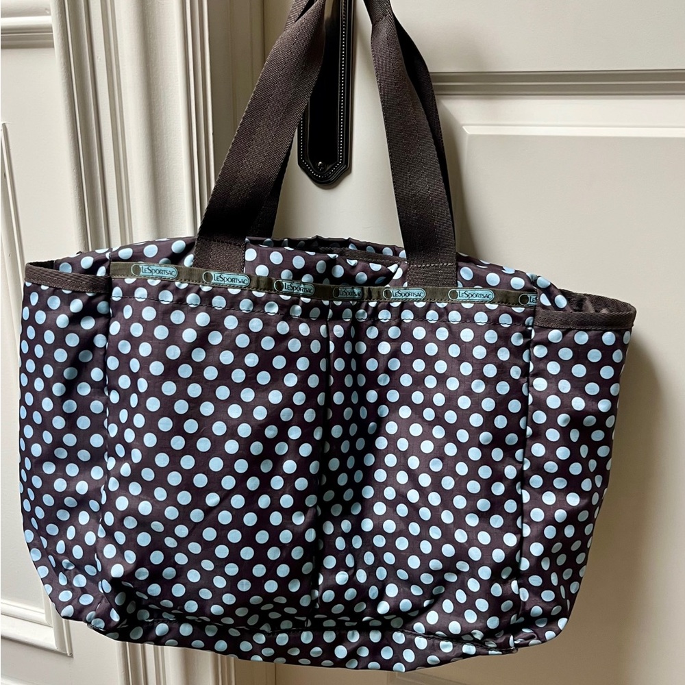 LeSportsac Ryan Polka Dot Tote Diaper Bag Travel Gym Lightweight Large Capacity